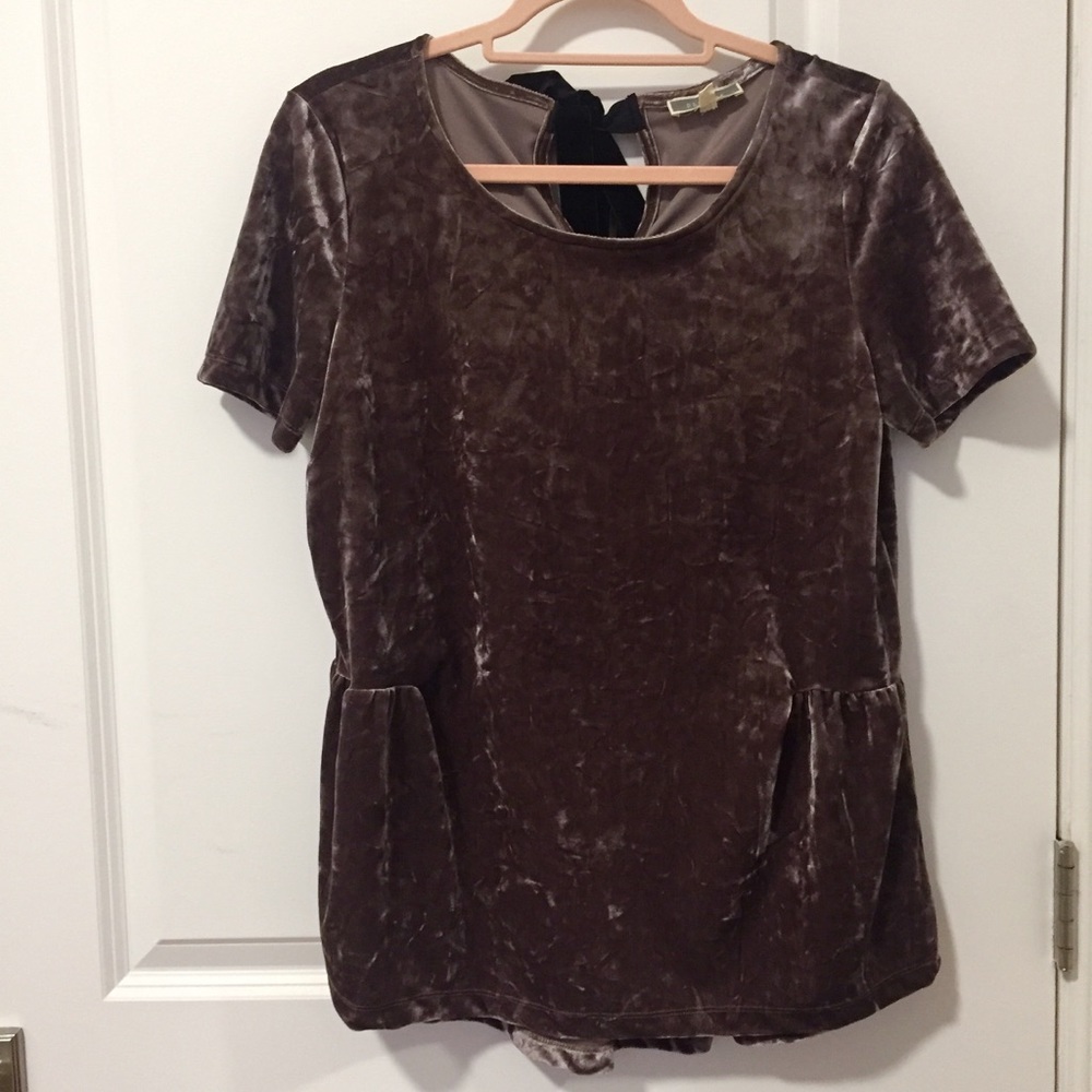 Pleione crushed purple velvet tunic - S